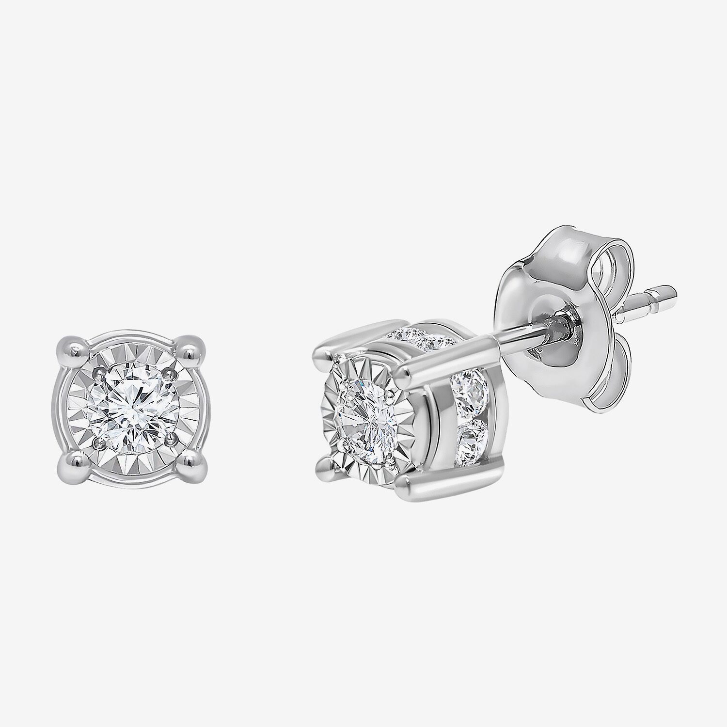 Tru Miracle 1/2 CT. T.W. Lab-Grown White Diamond 10K Gold 5.8mm Stud Earrings