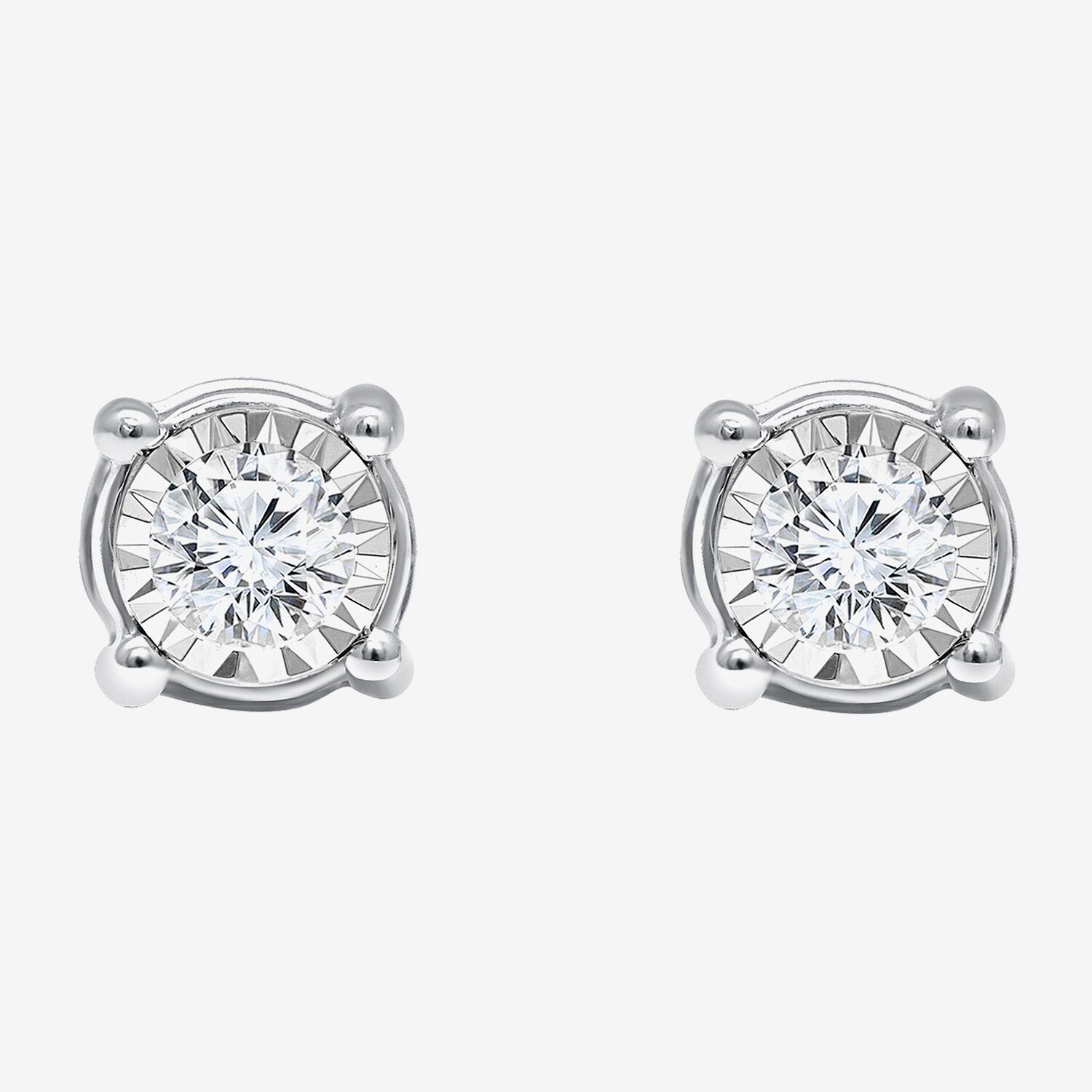 Tru Miracle 1 1/2 CT. T.W. Lab Grown White Diamond 14K White Gold 7.8mm Round Stud Earrings