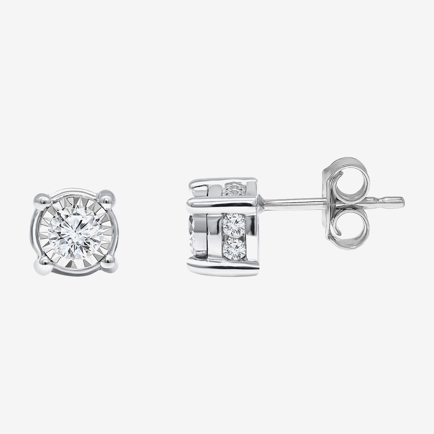 Tru Miracle 1 1/2 CT. T.W. Lab Grown White Diamond 14K White Gold 7.8mm Round Stud Earrings