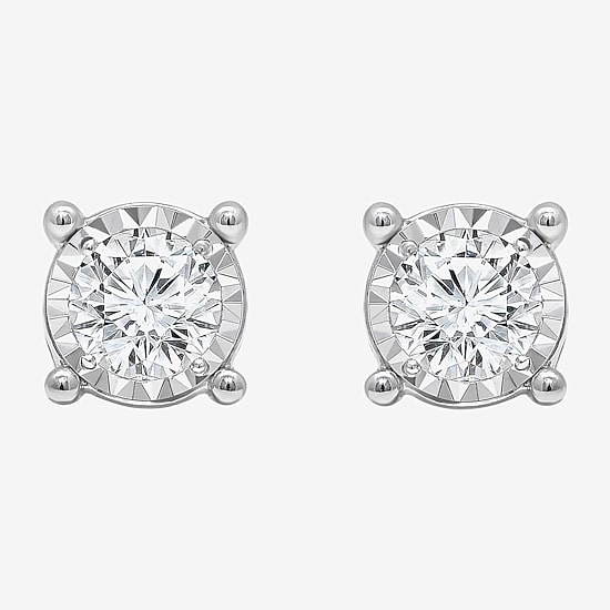 Tru Miracle 1 1/2 CT. T.W. Lab Grown White Diamond 10K Gold 6.7mm Round Stud Earrings