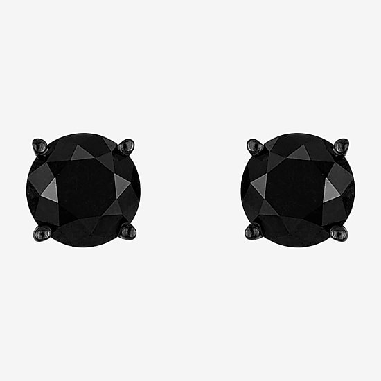 1 CT.T.W. Color-Enhanced Black Diamond Studs 10K White Gold