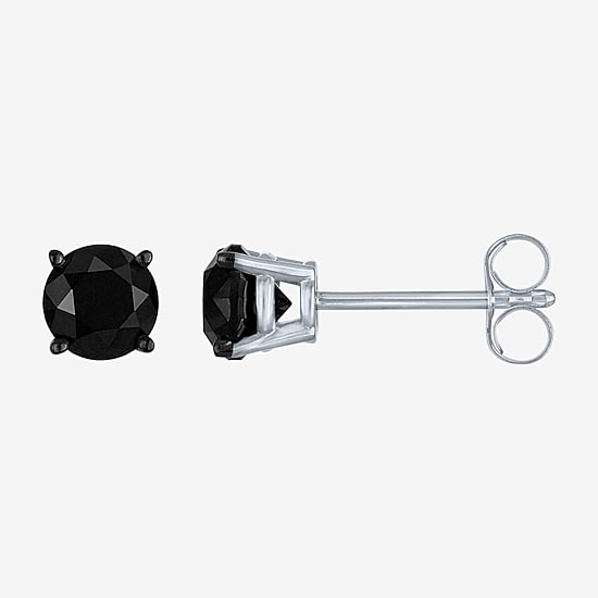 1 CT.T.W. Color-Enhanced Black Diamond Studs 10K White Gold
