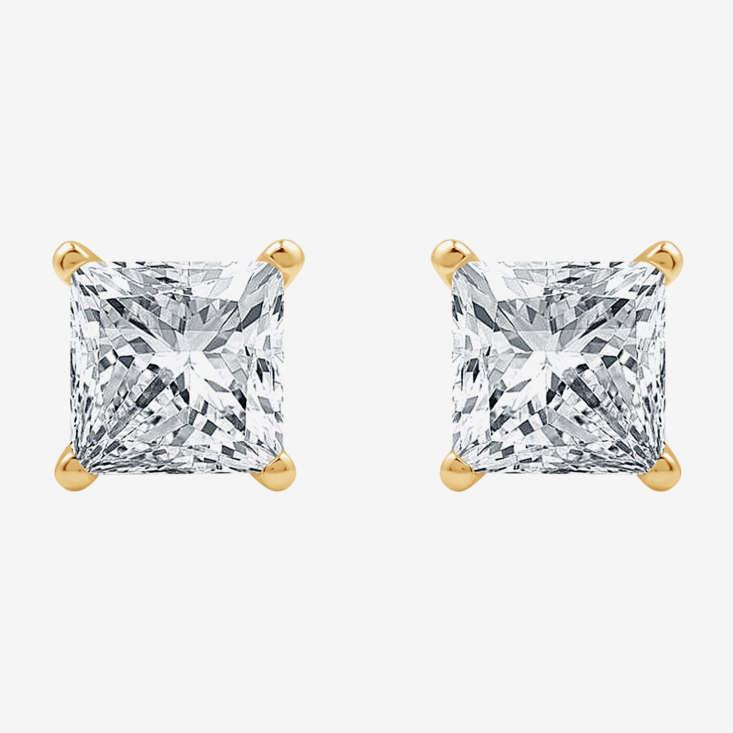1 1/4 CT. T.W. Lab-Grown (G / Si1-Si2) Diamond Princess-cut Stud Earrings 10K or 14K Gold