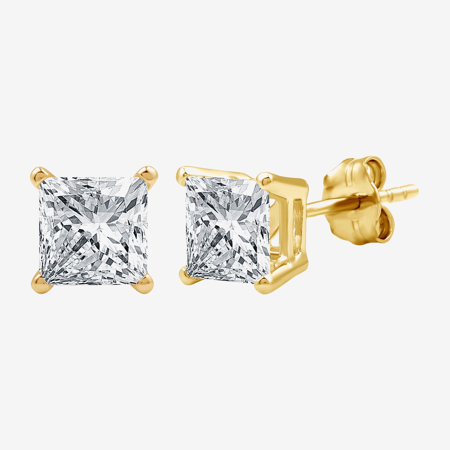 1 1/4 CT. T.W. Lab-Grown (G / Si1-Si2) Diamond Princess-cut Stud Earrings 10K or 14K Gold
