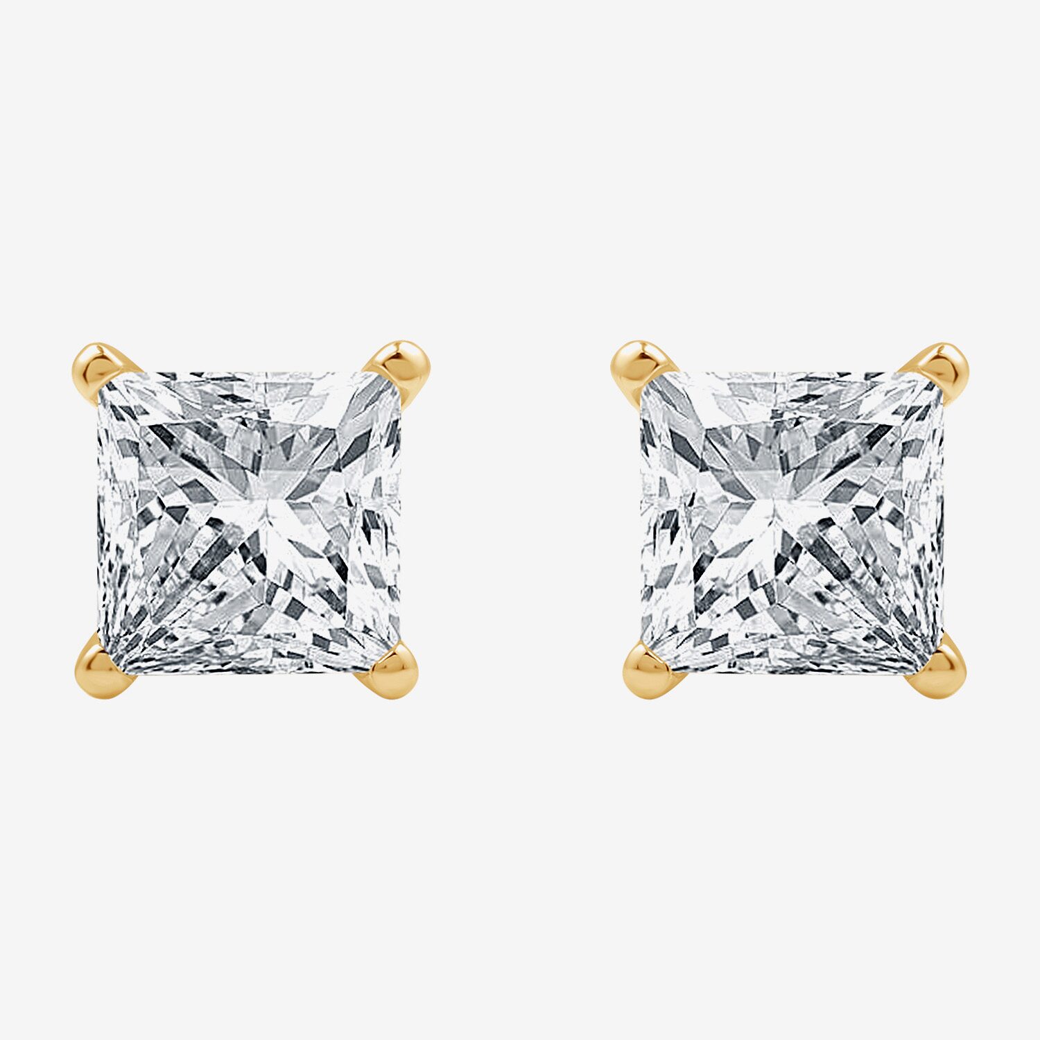 1 1/4 CT. T.W. Lab-Grown (G / Si1-Si2) Diamond Princess-cut Stud Earrings 10K or 14K Gold