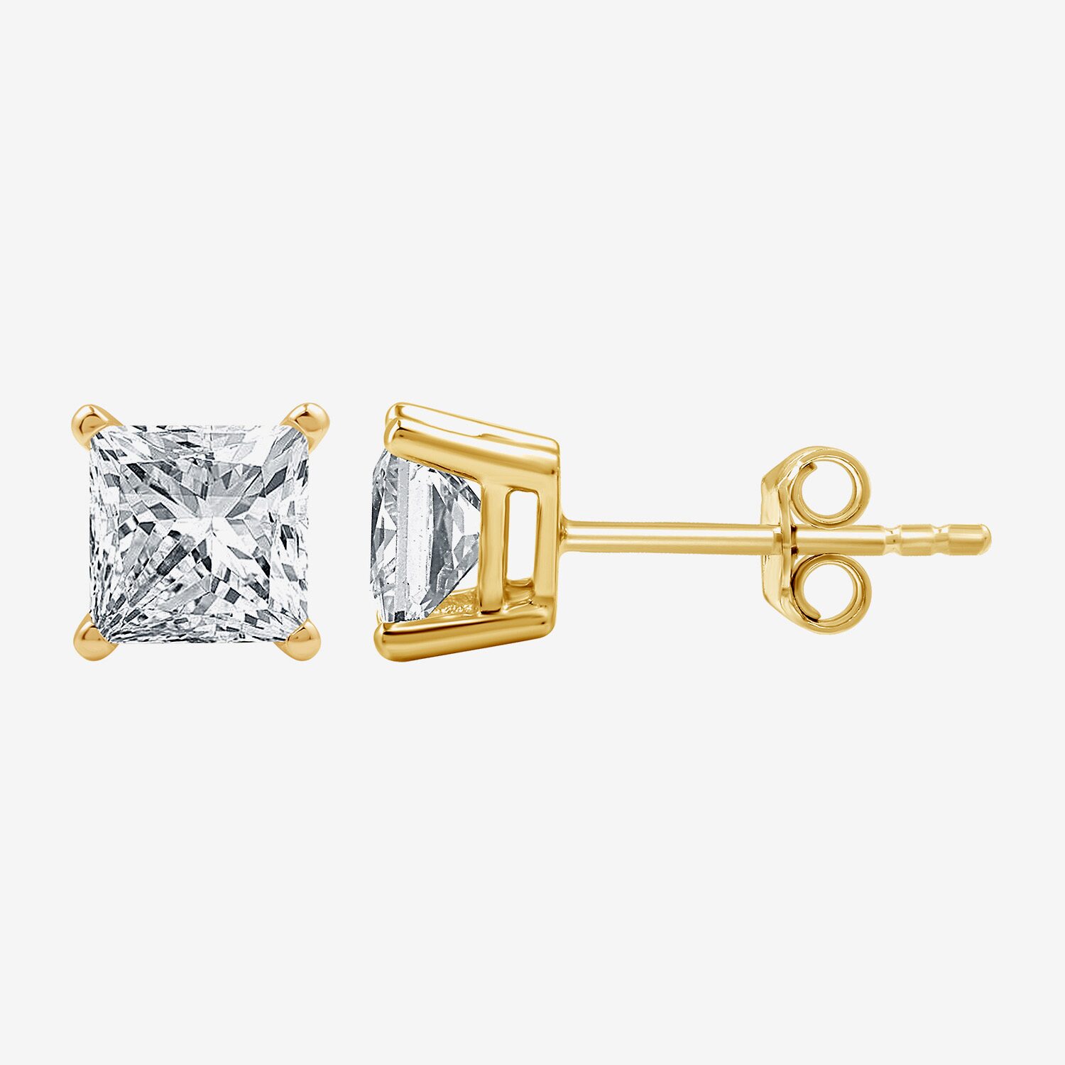 1 1/4 CT. T.W. Lab-Grown (G / Si1-Si2) Diamond Princess-cut Stud Earrings 10K or 14K Gold