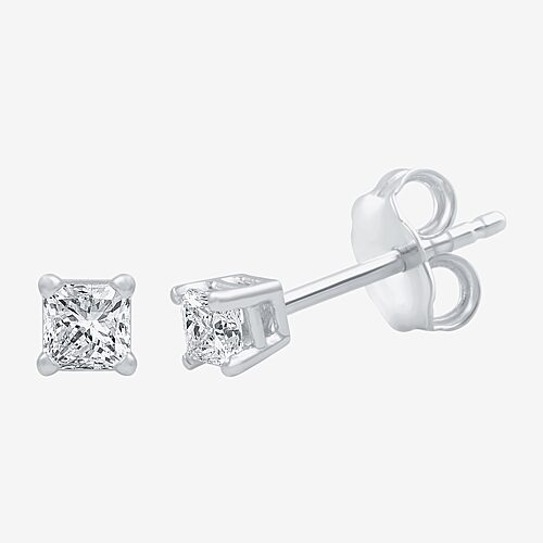 ( G/SI1-SI2 ) 1/4 CT. T.W. Lab-Grown Diamond 14K Gold Round Stud Earrings, One Size, White
