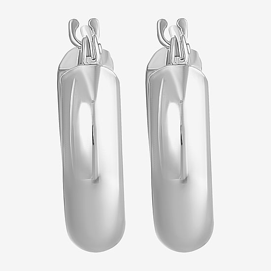 14K White Gold Hoop Earrings