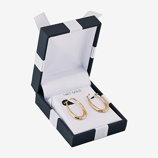 Womens 14K Gold 15.8mm Round Hoop Earrings