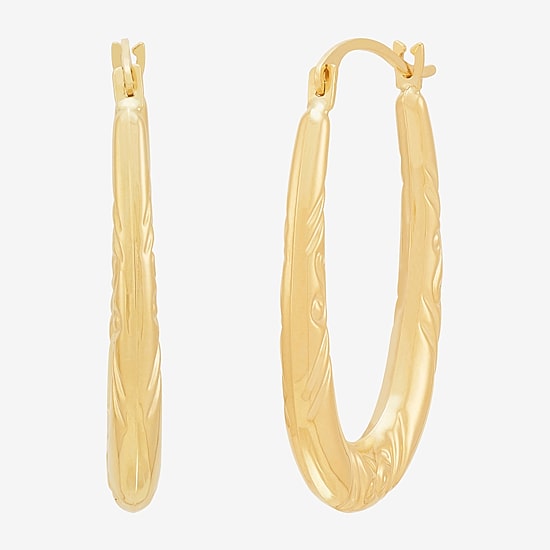 Womens 14K Gold 15.8mm Round Hoop Earrings