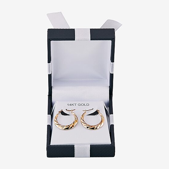 Womens 14K Gold 20.1mm Round Hoop Earrings