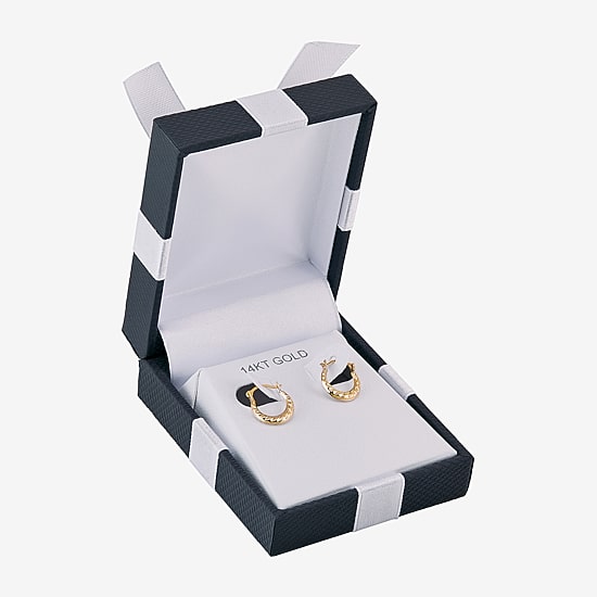 Womens 14K Gold 10.7mm Round Hoop Earrings