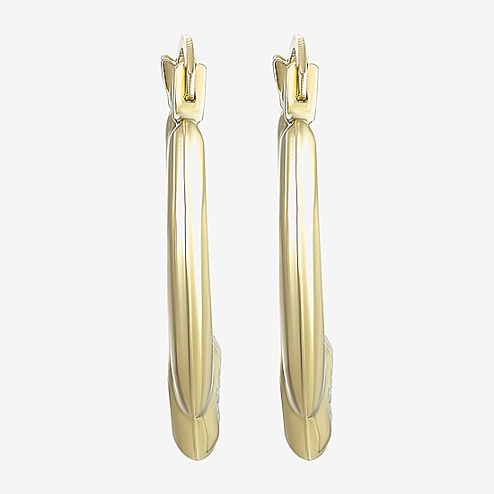 Womens 14K Two Tone Gold 17mm Round Hoop Earrings