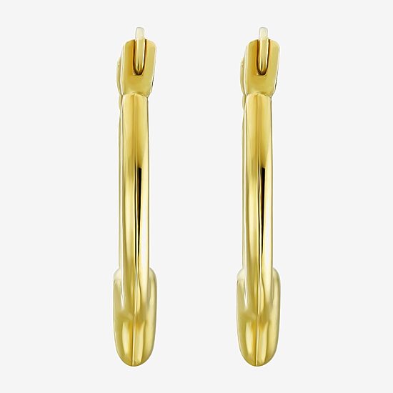 Womens 10K Gold 16mm Heart Hoop Earrings