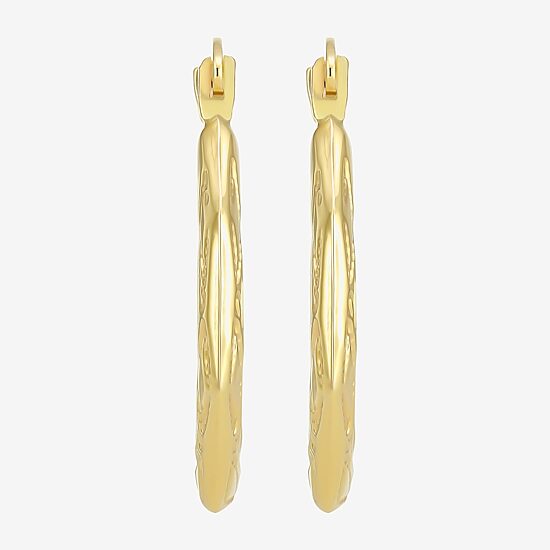 Womens 10K Gold 22.5mm Round Hoop Earrings