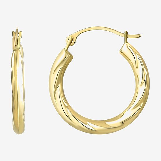 Womens 14K Gold 18mm Hoop Earrings