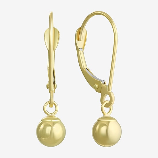 14K Gold Ball Drop Earrings
