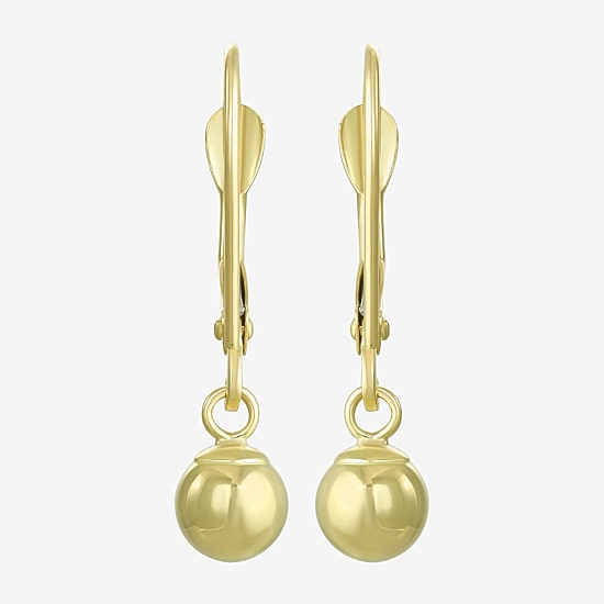 14K Gold Ball Drop Earrings