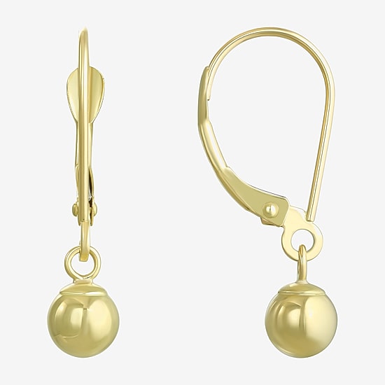 14K Gold Ball Drop Earrings