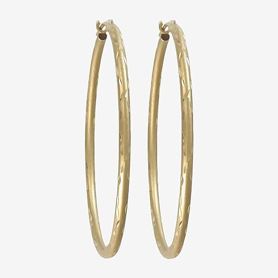 Womens 14K Gold 37mm Hoop Earrings