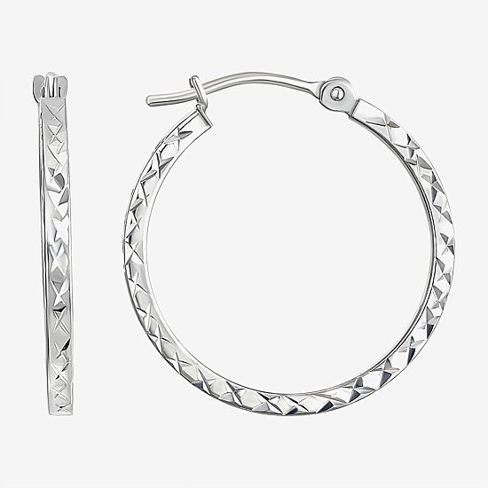 14K Gold Square-Cut Hoop Earrings