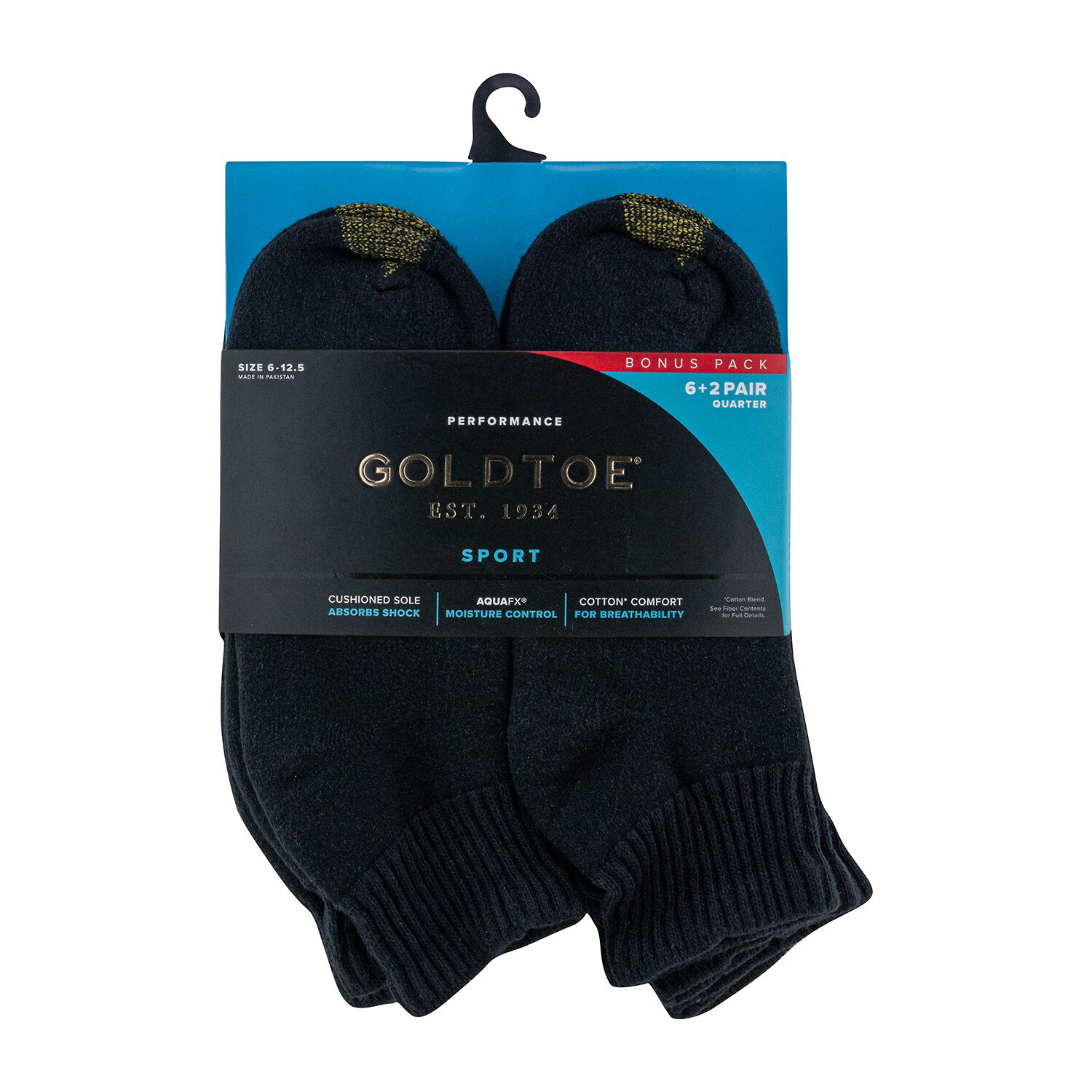 Gold Toe Athletic Sport Bonus Pack Mens 8 Pair Quarter Ankle Socks
