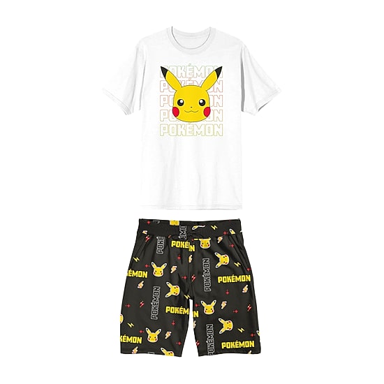 Pokemon Mens Crew Neck Short Sleeve 2-pc. Pajama Set