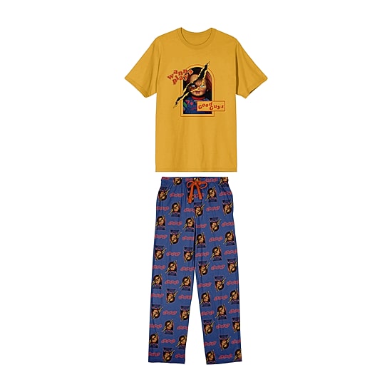 Chucky Mens Crew Neck Short Sleeve 2-pc. Pajama Set
