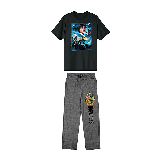 Harry Potter Mens Crew Neck Short Sleeve 2-pc. Pajama Set