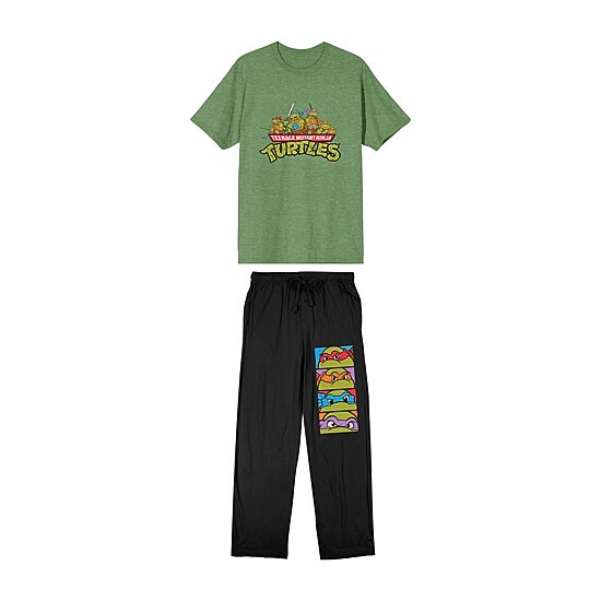 Teenage Mutant Ninja Turtle Mens Crew Neck Short Sleeve 2-pc. Pajama Set