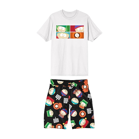 South Park Mens Crew Neck Short Sleeve 2-pc. Pajama Set