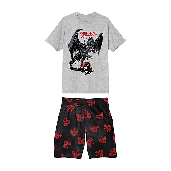 Dungeons And Dragons Mens Crew Neck Short Sleeve 2-pc. Pajama Set