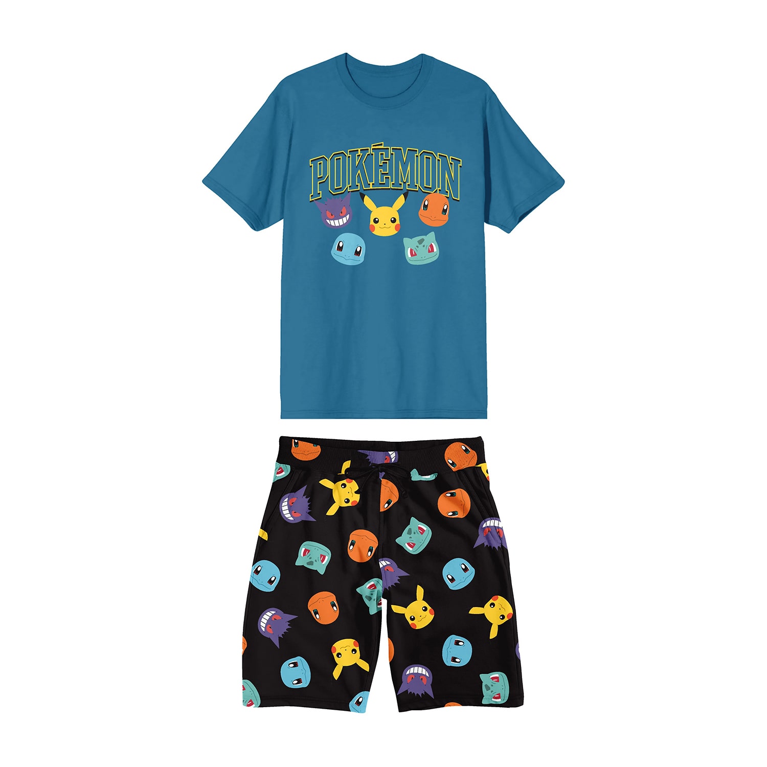 Pokemon Mens Crew Neck Short Sleeve 2-pc. Pajama Set