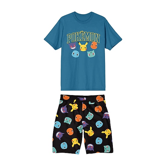 Pokemon Mens Crew Neck Short Sleeve 2-pc. Pajama Set