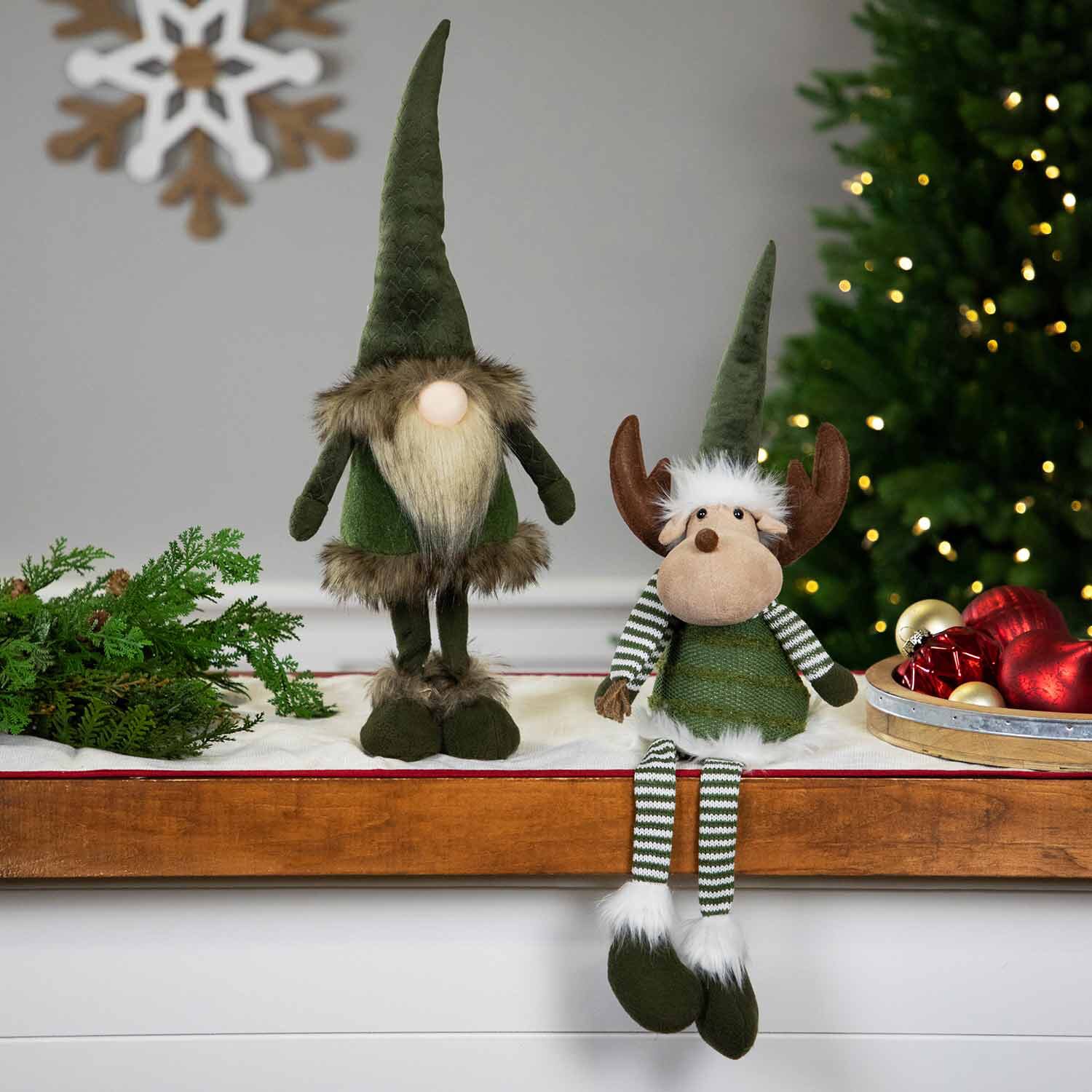 Northlight 20" Striped Legs Moose Christmas Tabletop Decor