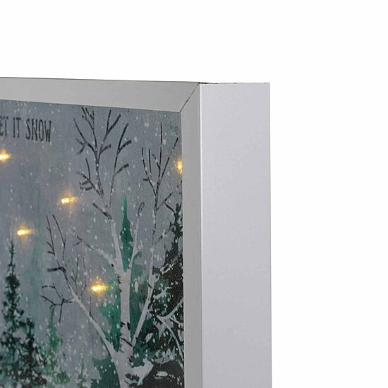 Northlight 10" X 10" Led Snow Winter Canvas Art