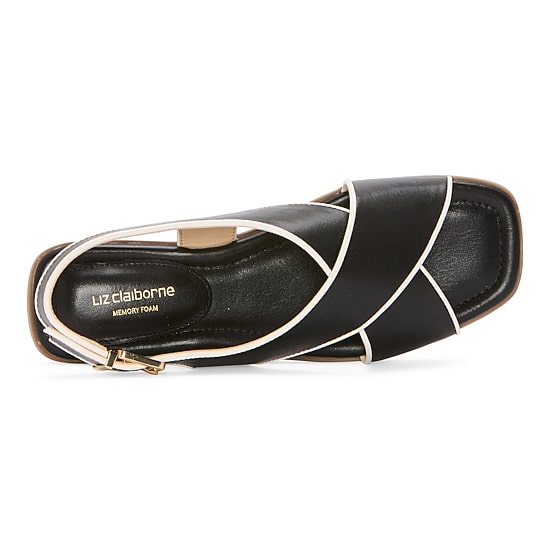 Liz Claiborne Womens Harmony Criss Cross Strap Flat Sandals