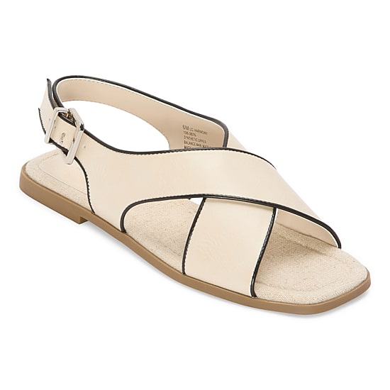 Liz Claiborne Womens Harmony Criss Cross Strap Flat Sandals