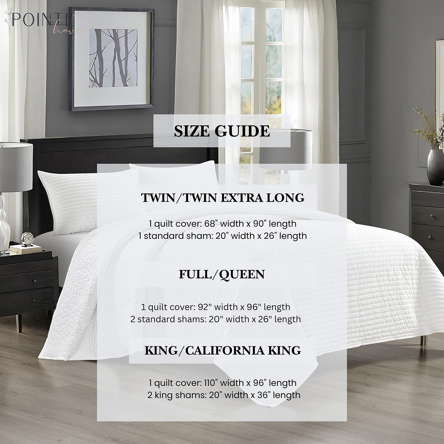 Pointehaven Velvet Diamond Design Oversized Quilt Set