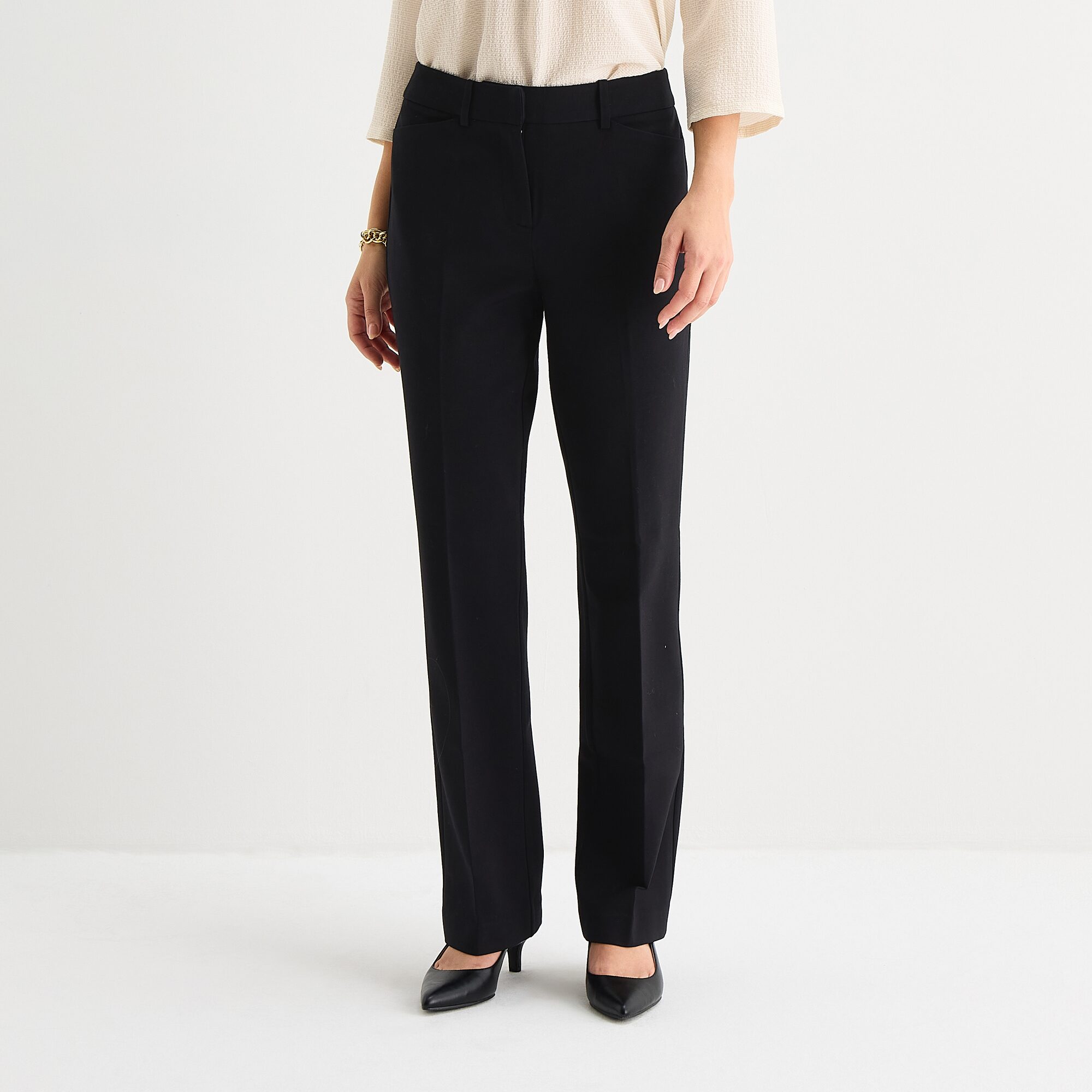 Liz Claiborne Emma Emma Ponte Womens Straight Mid Rise Trouser