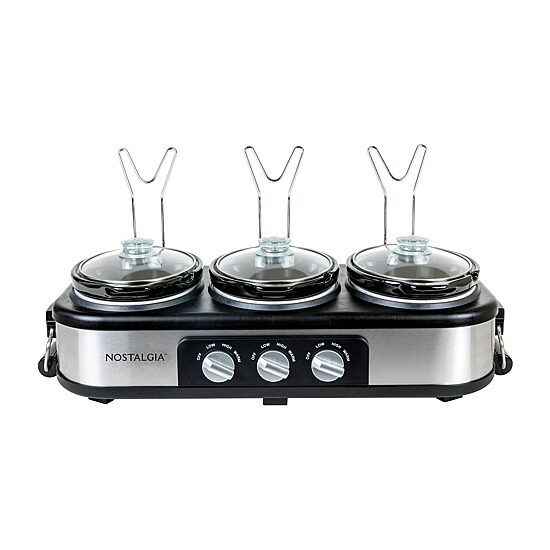 Nostalgia Triple 1 1/2 Qt Slow Cooker