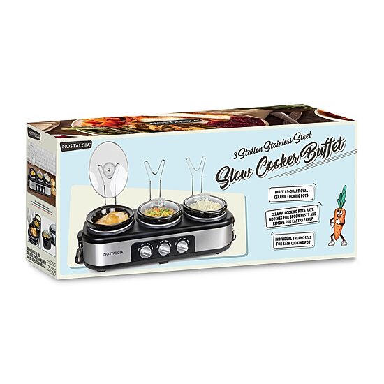 Nostalgia Triple 1 1/2 Qt Slow Cooker