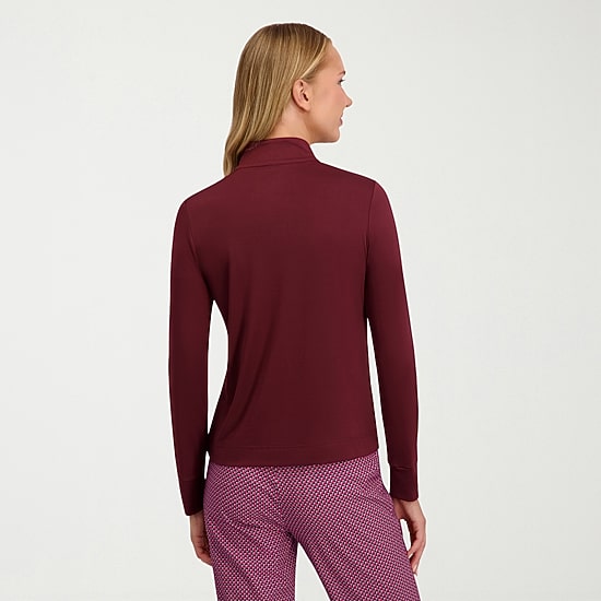 Stella Parker Womens Mock Neck Long Sleeve Quarter-Zip Pullover