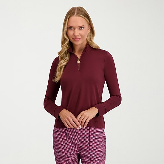 Stella Parker Womens Mock Neck Long Sleeve Quarter-Zip Pullover