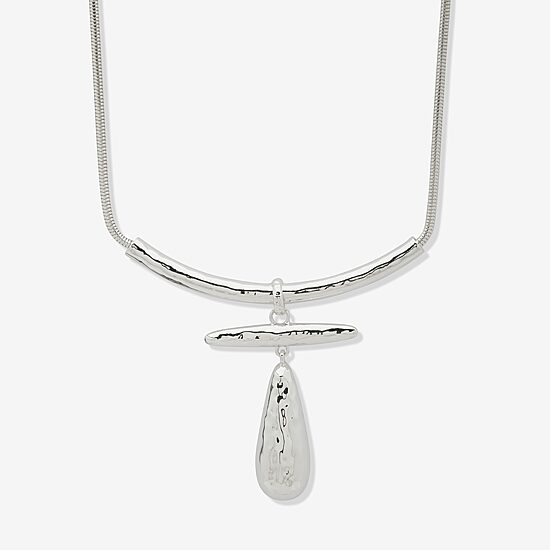 Worthington Silver Tone Womens 17 Inch Collar Necklace