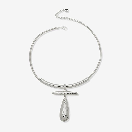 Worthington Silver Tone Womens 17 Inch Collar Necklace