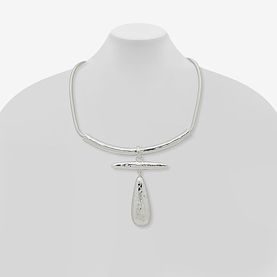 Worthington Silver Tone Womens 17 Inch Collar Necklace