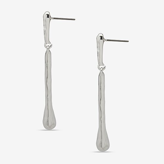 Worthington Silver Tone Womens Drop Earrings
