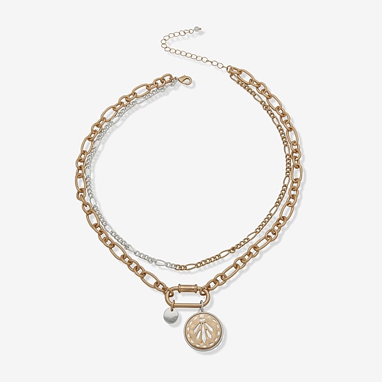 A.N.A Two Tone Womens 16 Inch Strand Necklace