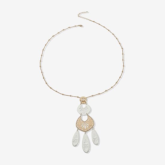 A.N.A Two Tone Womens 30 Inch Pendant Necklace